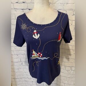 Princess Cruises Embellished Nautical Short Sleeve T-Shirt Cruise Small
